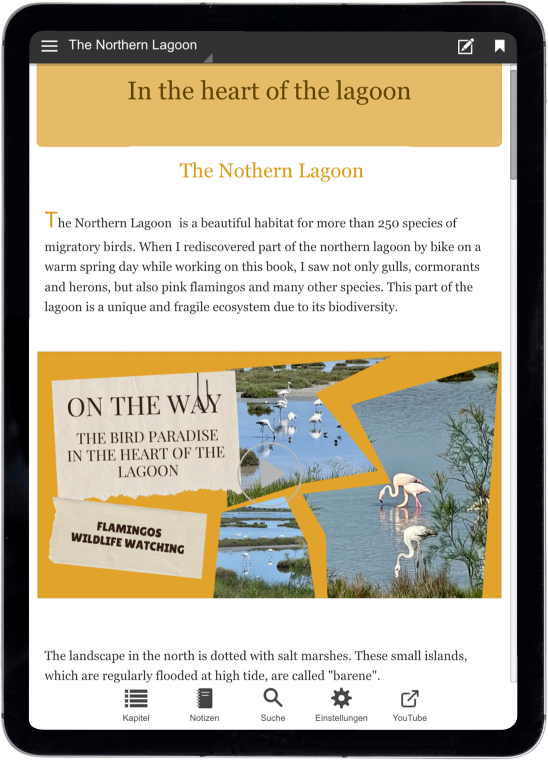 A screenshot from Sabine's interactive travel guide, highlighting 'The Northern Lagoon'