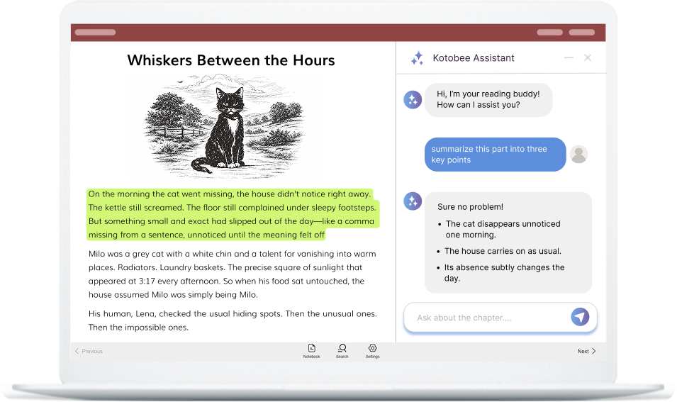 المساعدة بالذكاء الاصطناعي داخل الكتب الإلكترونية