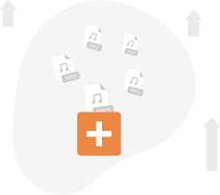 A white circle featuring an orange plus sign at its center, symbolizing addition